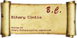 Bihary Cintia névjegykártya